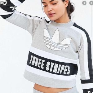 Adidas originals three stripe cropped sweatshirt